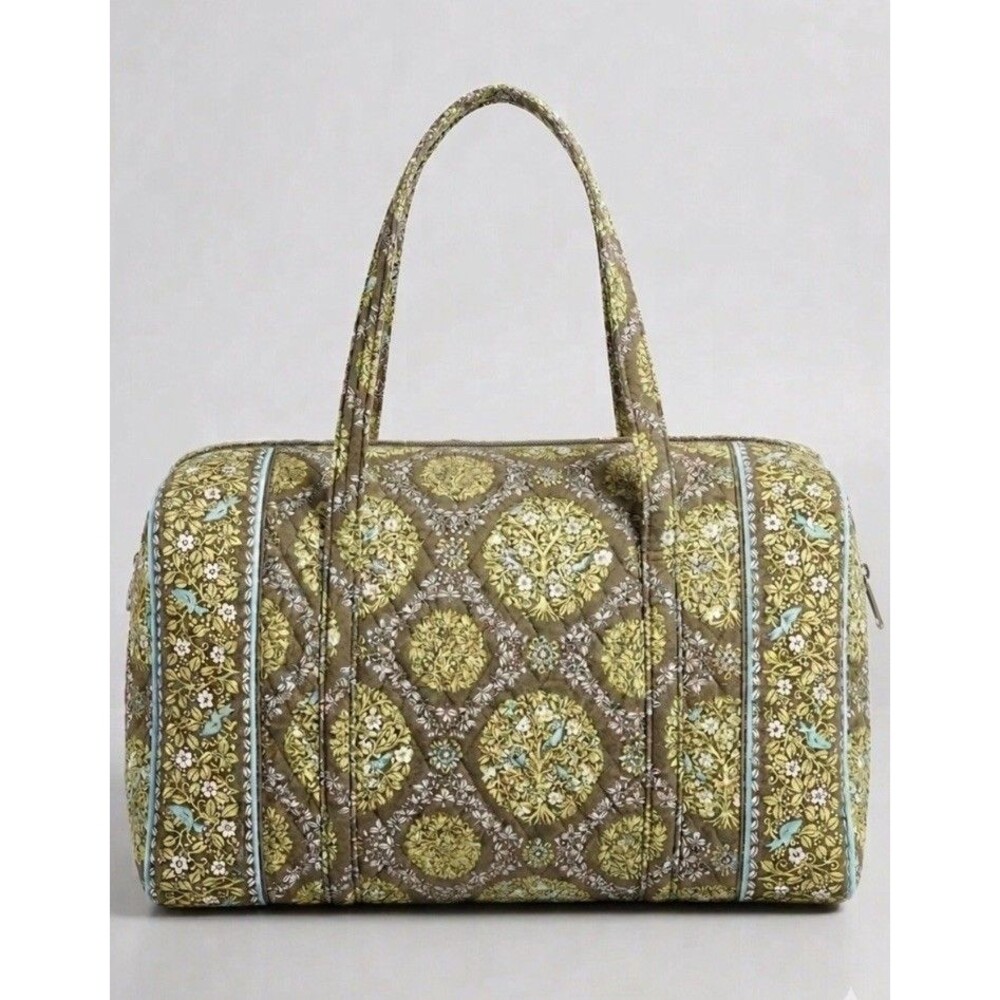 Vera Bradley Weekender Duffle Bag Sitting in a Tree Retired Rare Pattern Green